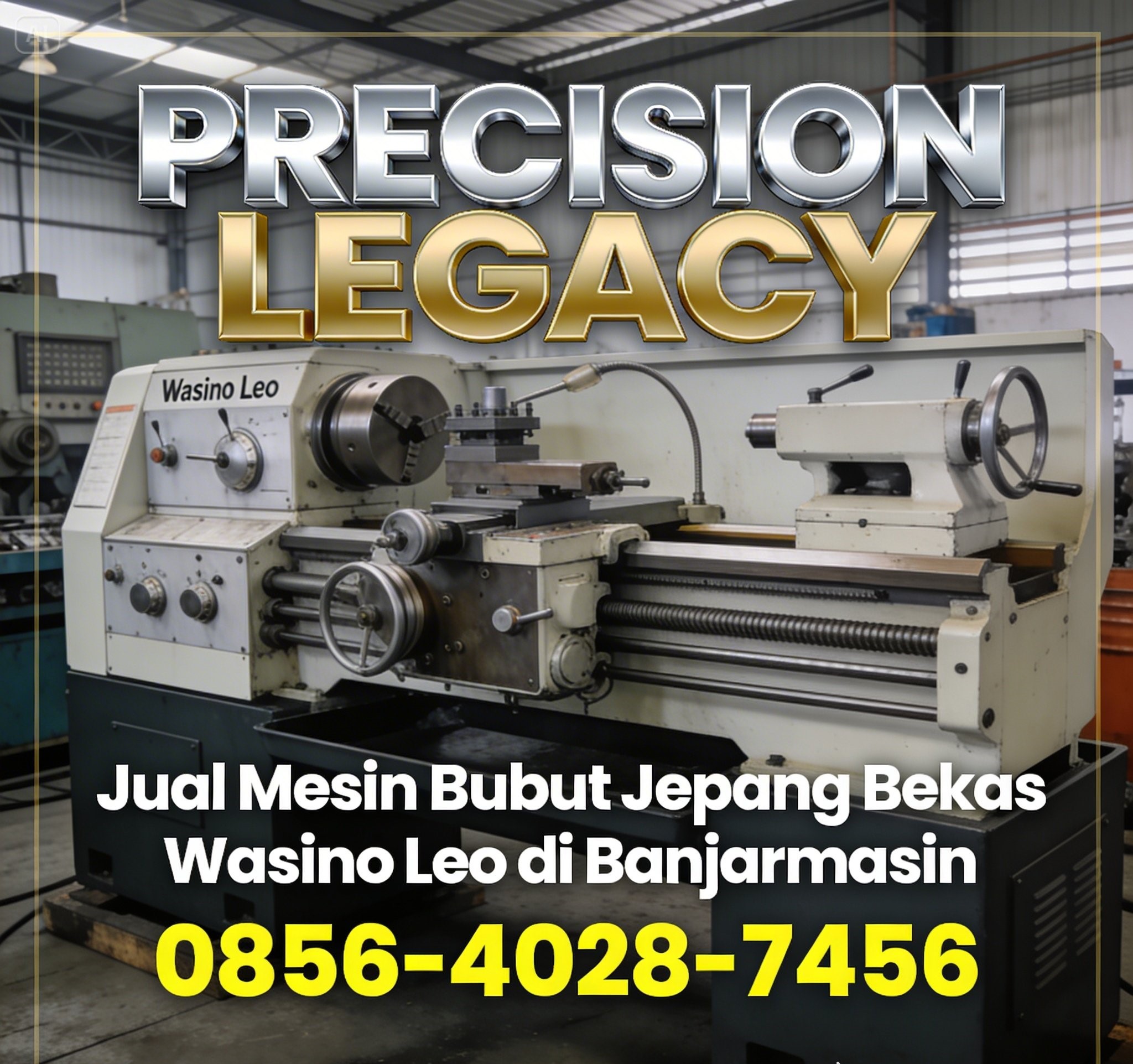 PRECISION LEGACY 0856-4028-7456 Jual Mesin Bubut Jepang Bekas Wasino Leo di Banjarmasin