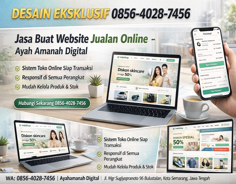 DESAIN EKSKLUSIF 0856-4028-7456 Jasa Buat Website Jualan Online - Ayah Amanah Digital