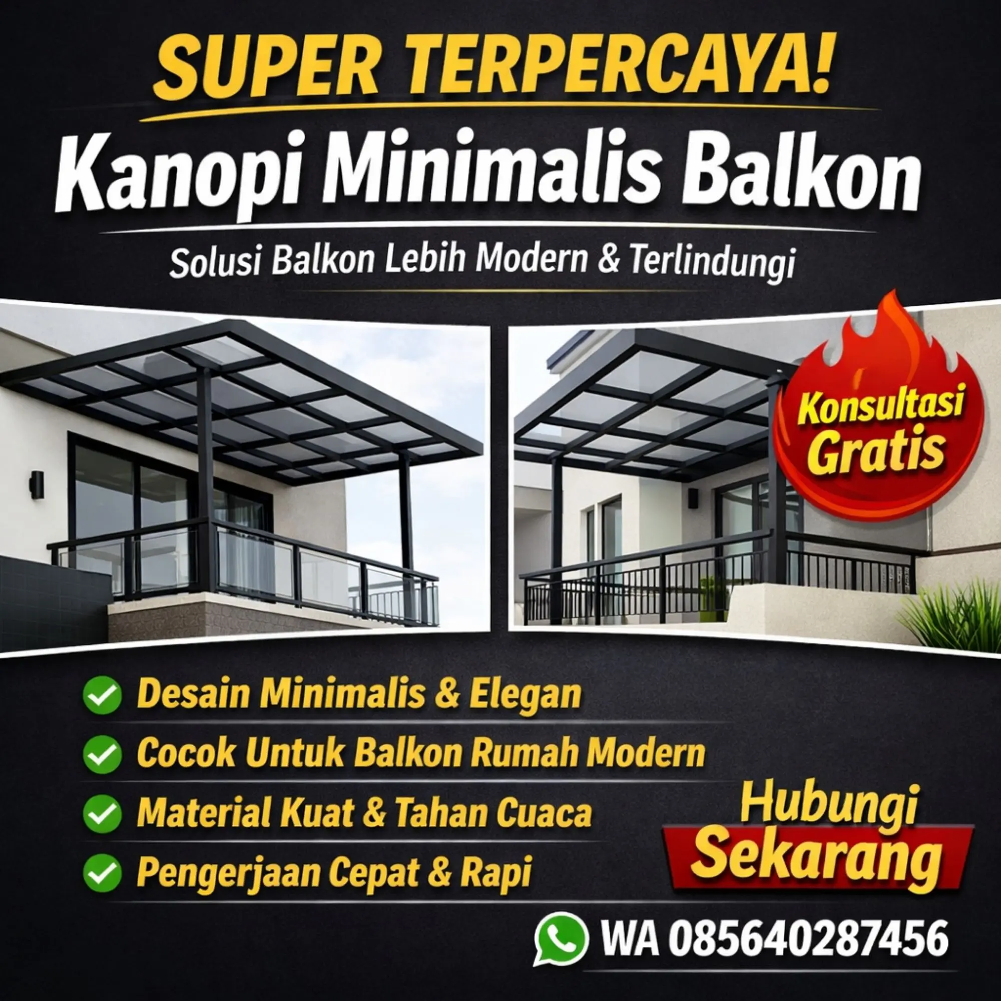 Jasa pemasangan kanopi rumah di semarang demak