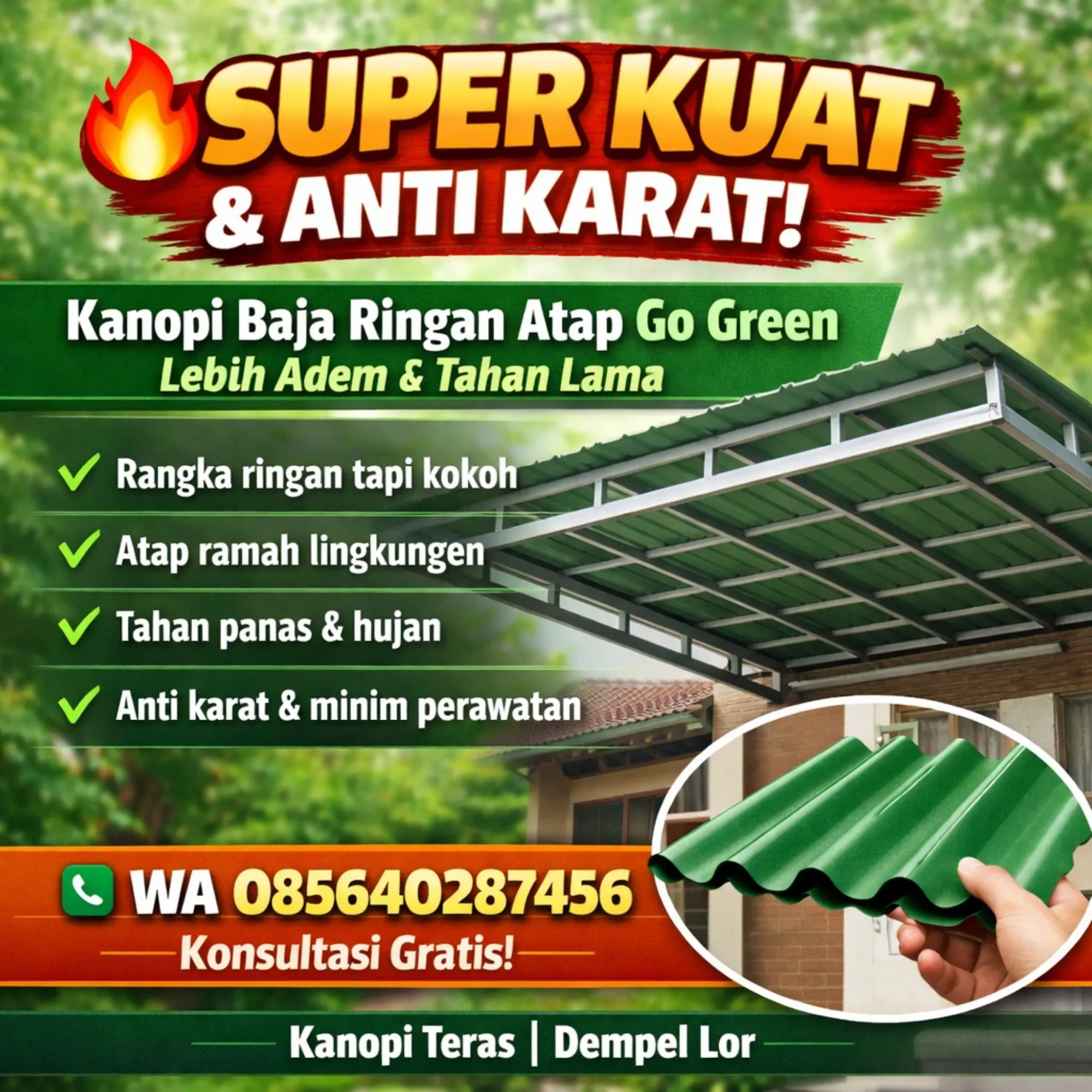 jasa pemasangan kanopi dempel lor