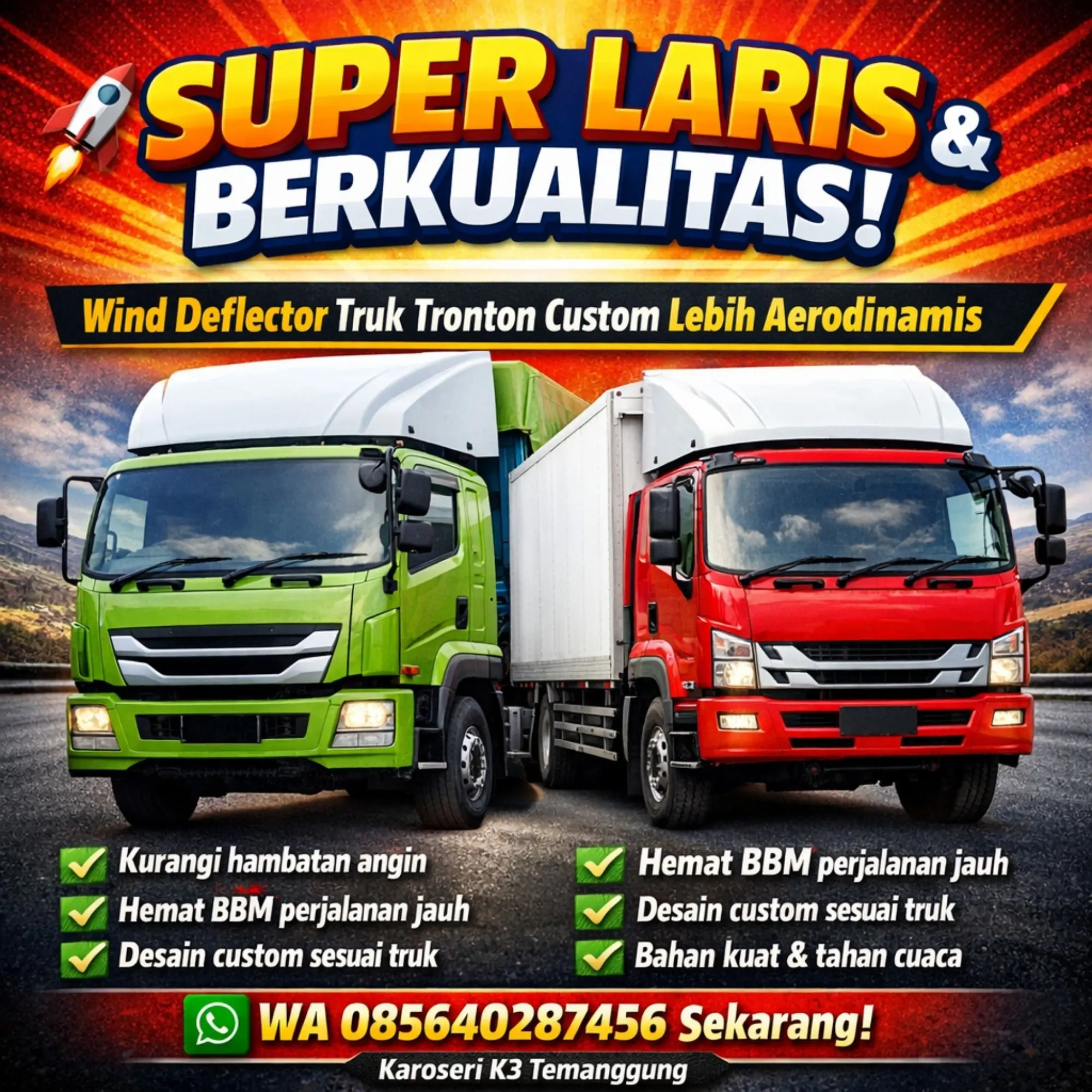 Jual dan Pasang Topi Kabin Truk di Temanggung