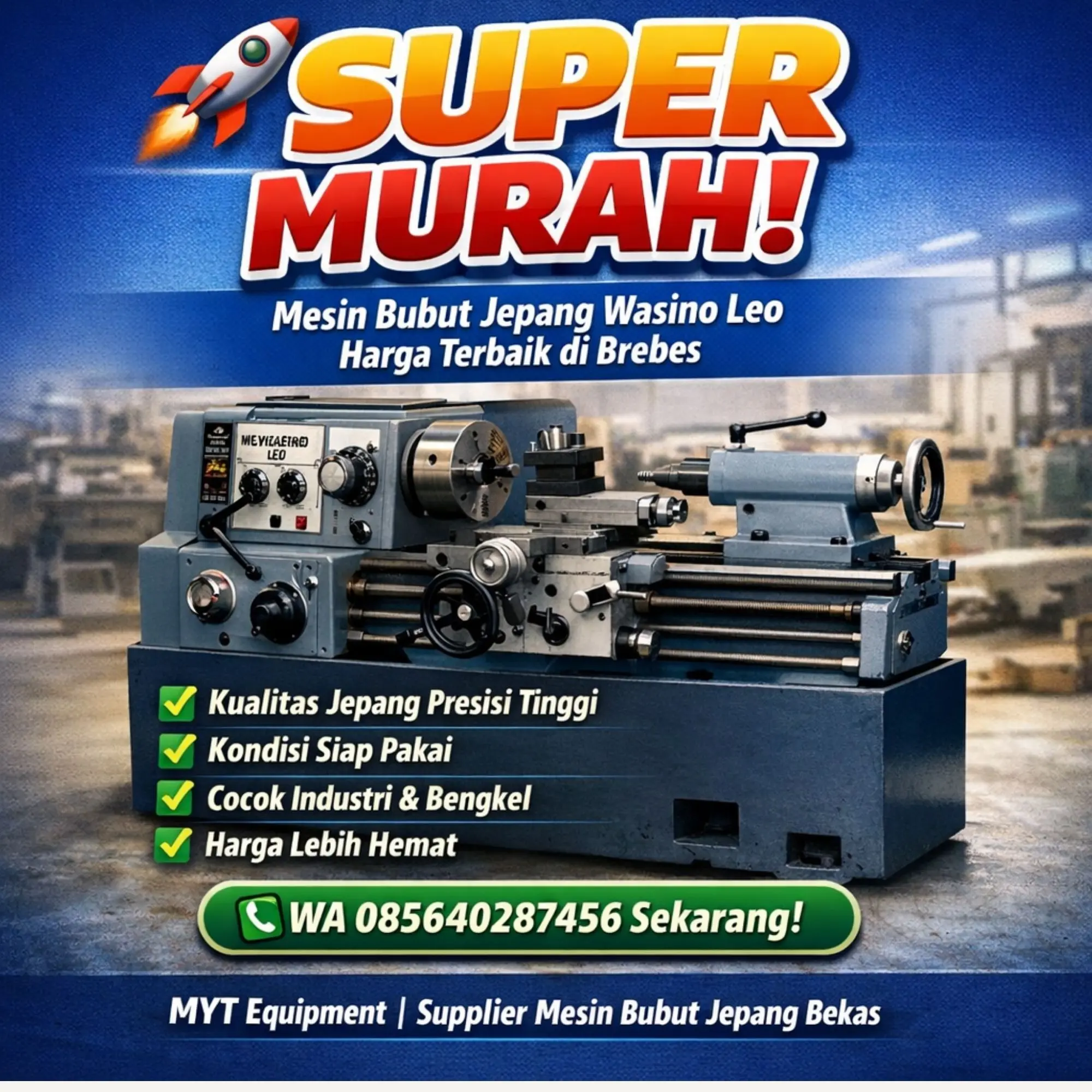 Jual Mesin Bubut jepang Bekas Wasino Leo