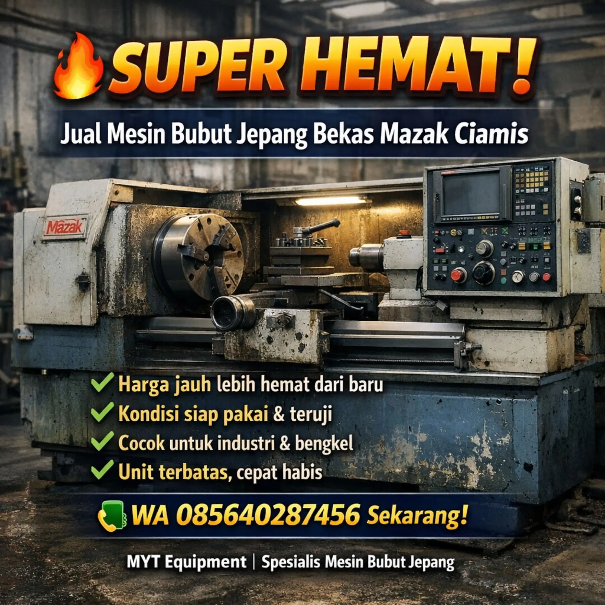 Jual Mesin Bubut Bekas Jepang Mazak