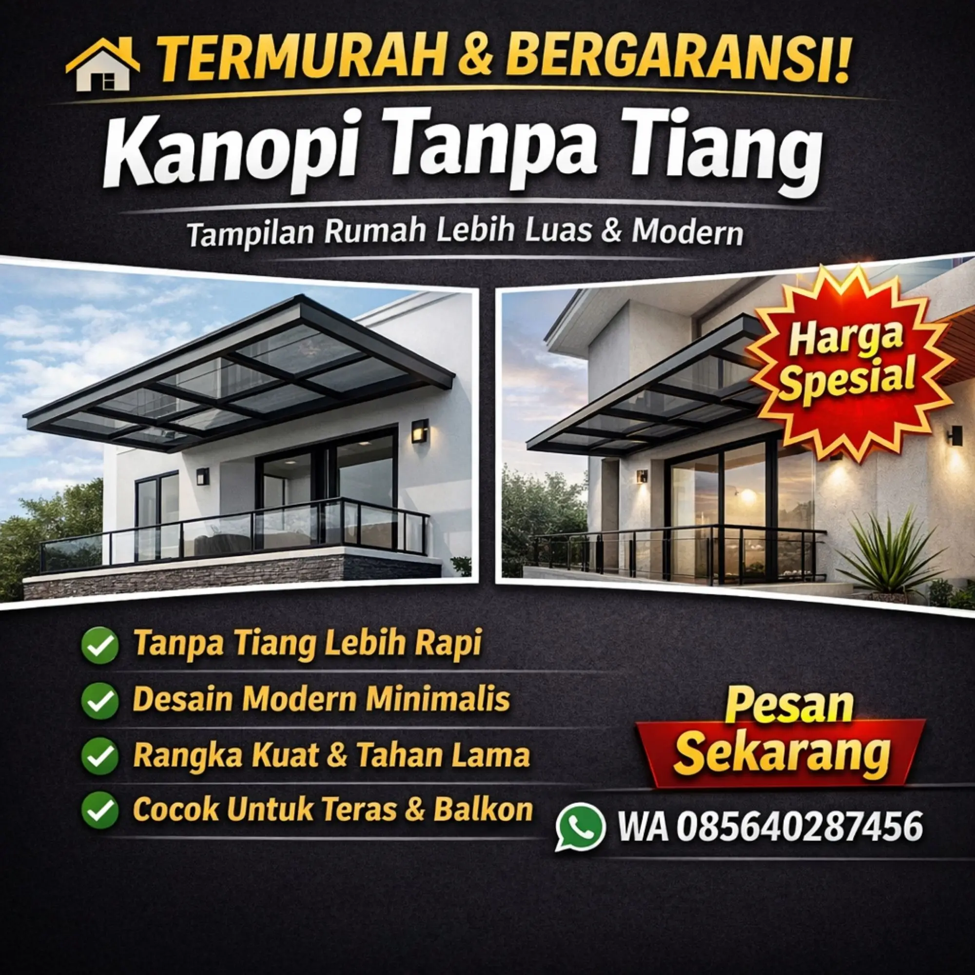 Jasa pemasangan kanopi rumah di semarang demak