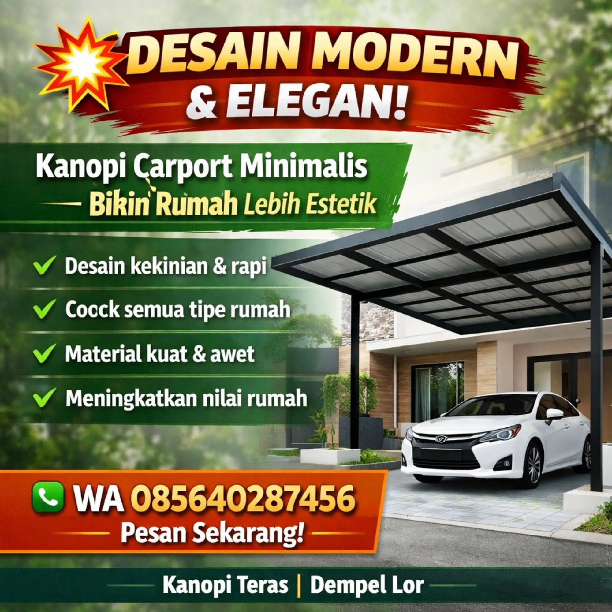 jasa pemasangan kanopi dempel lor