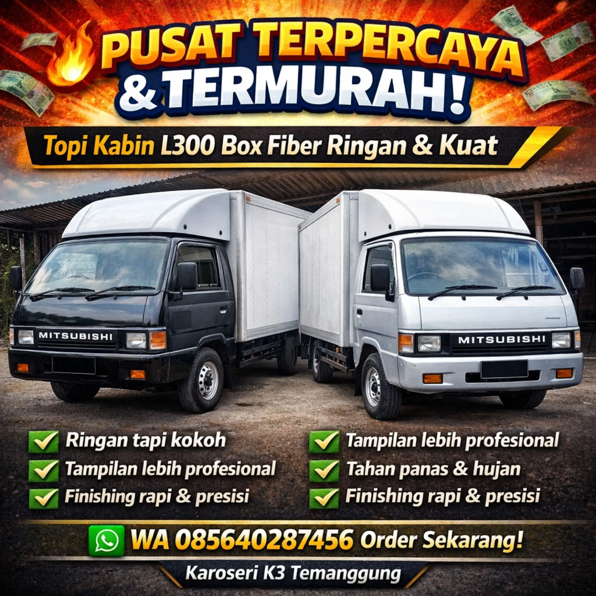 Jual dan Pasang Topi Kabin Truk di Temanggung