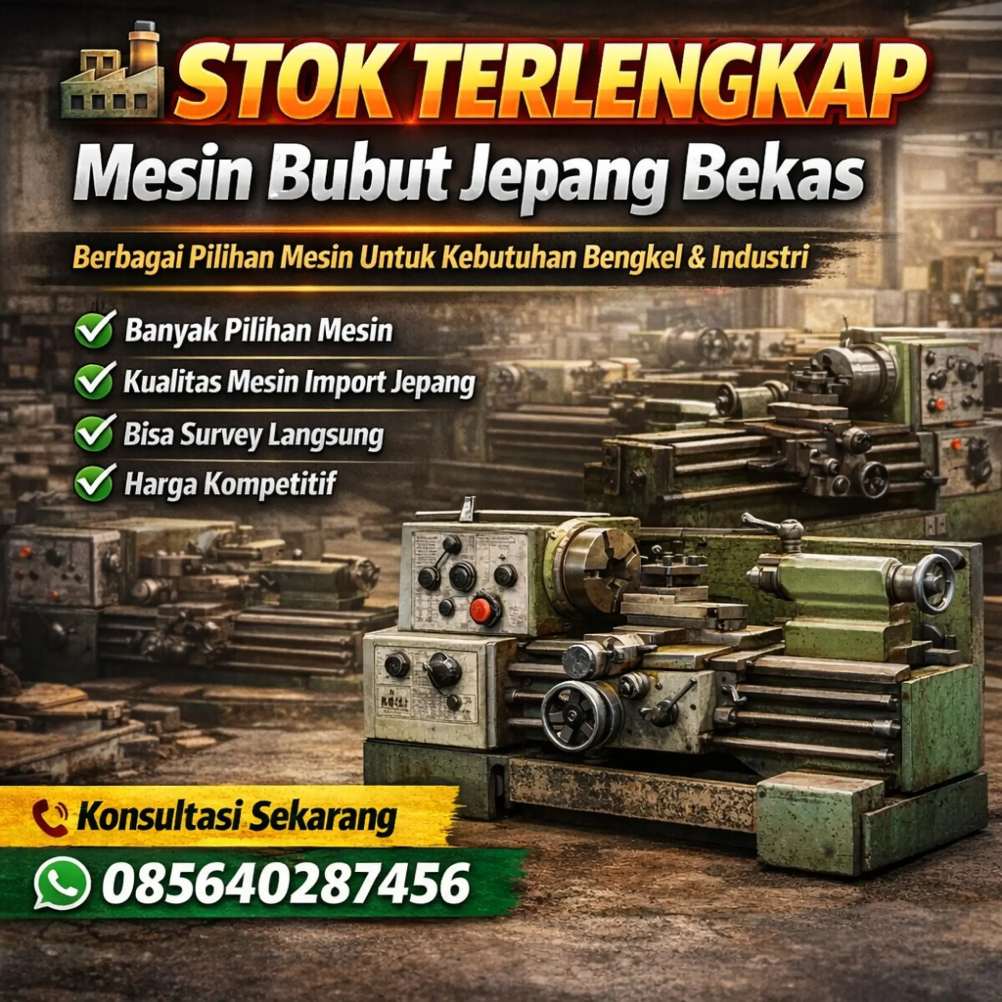 Jual Mesin Bubut Jepang Bekas