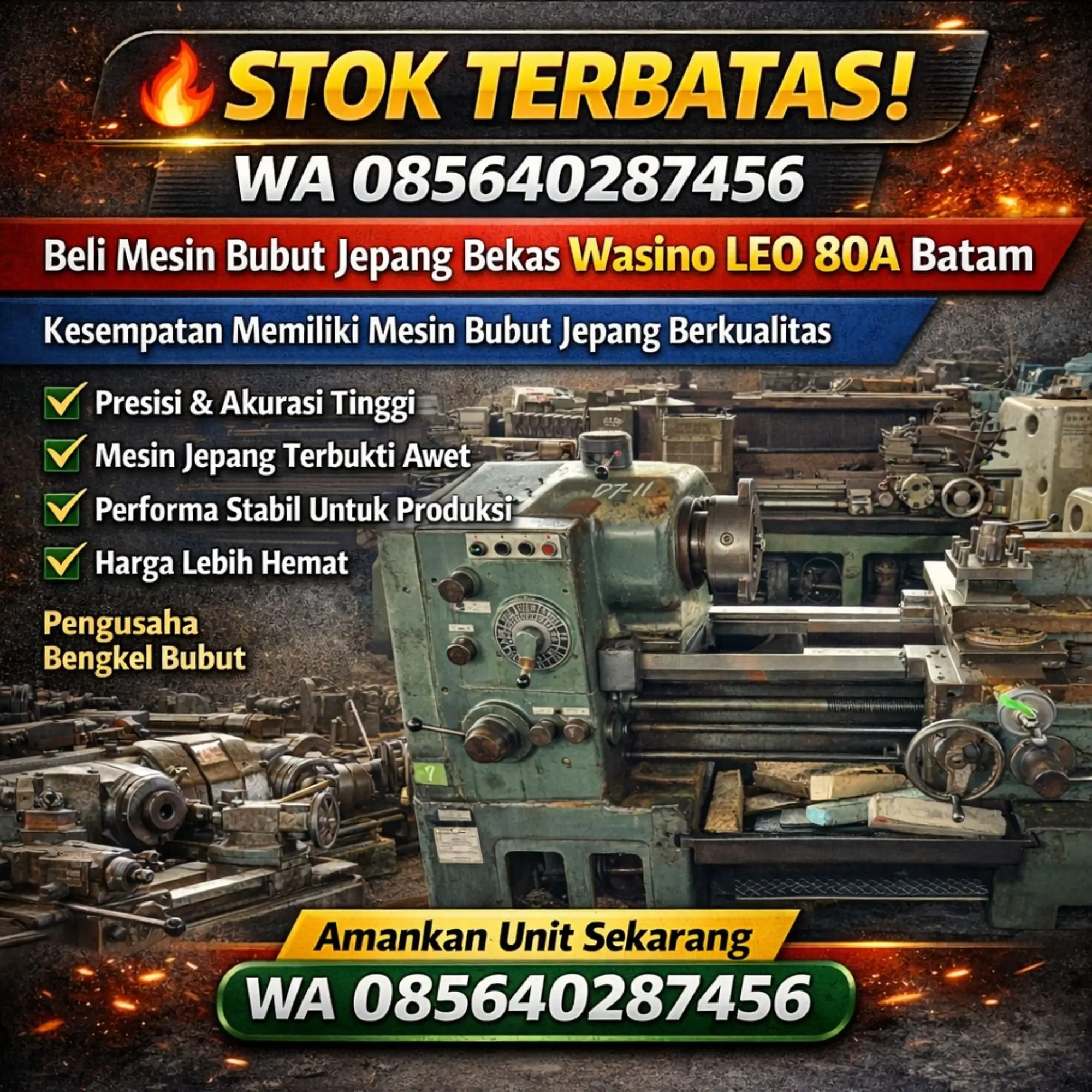 Jual Mesin Bubut Jepang Bekas