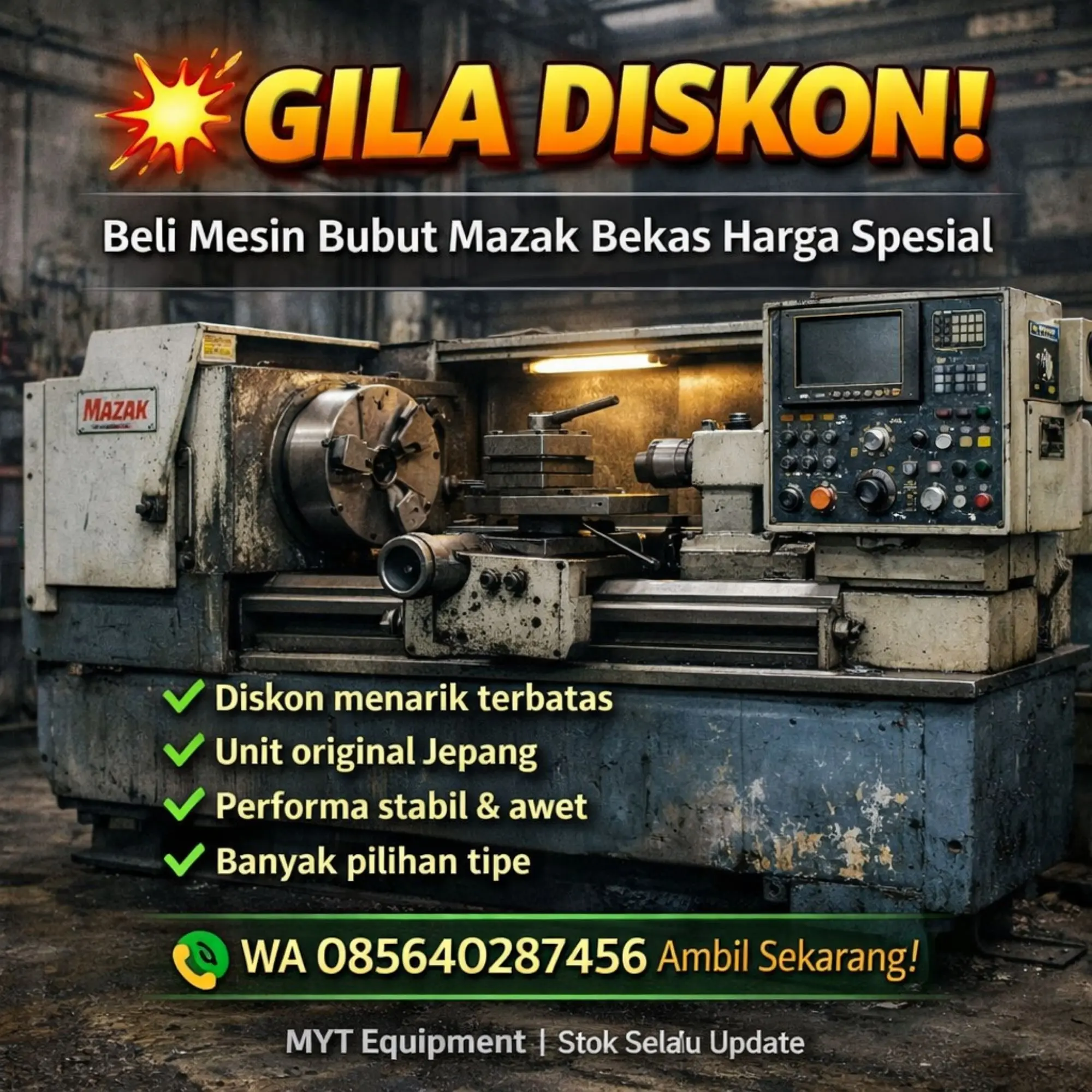 Jual Mesin Bubut Bekas Jepang Mazak