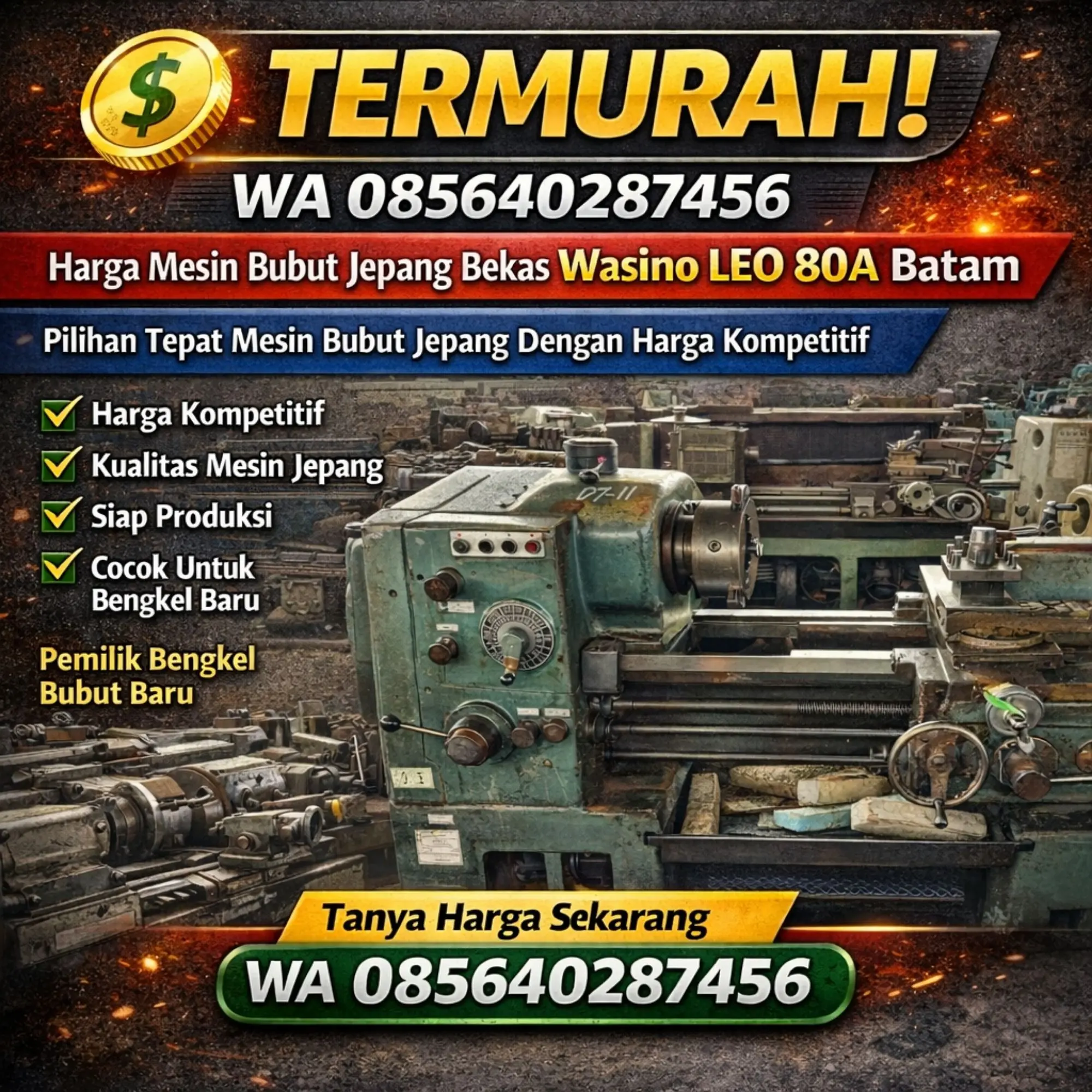 Jual Mesin Bubut Jepang Bekas
