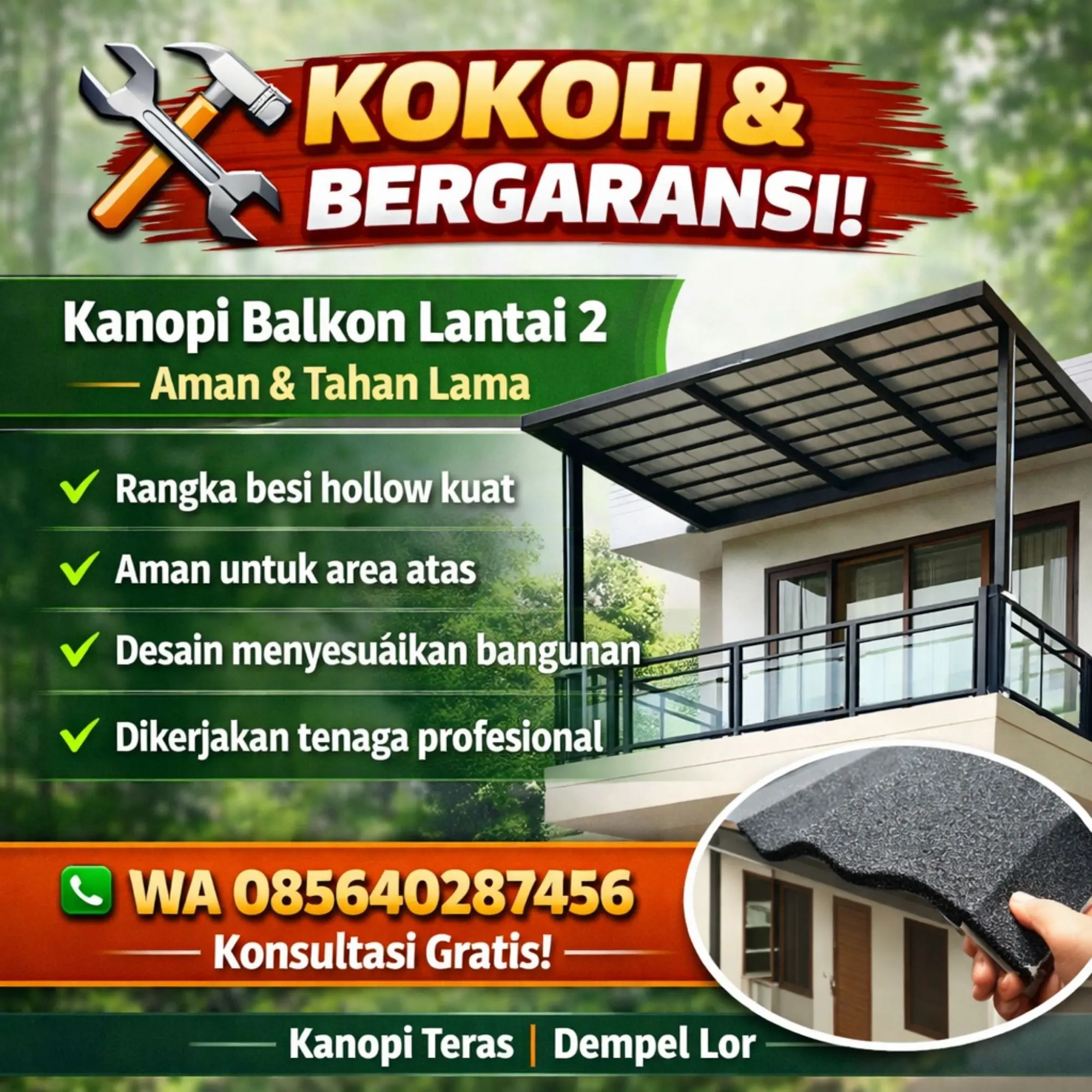jasa pemasangan kanopi dempel lor