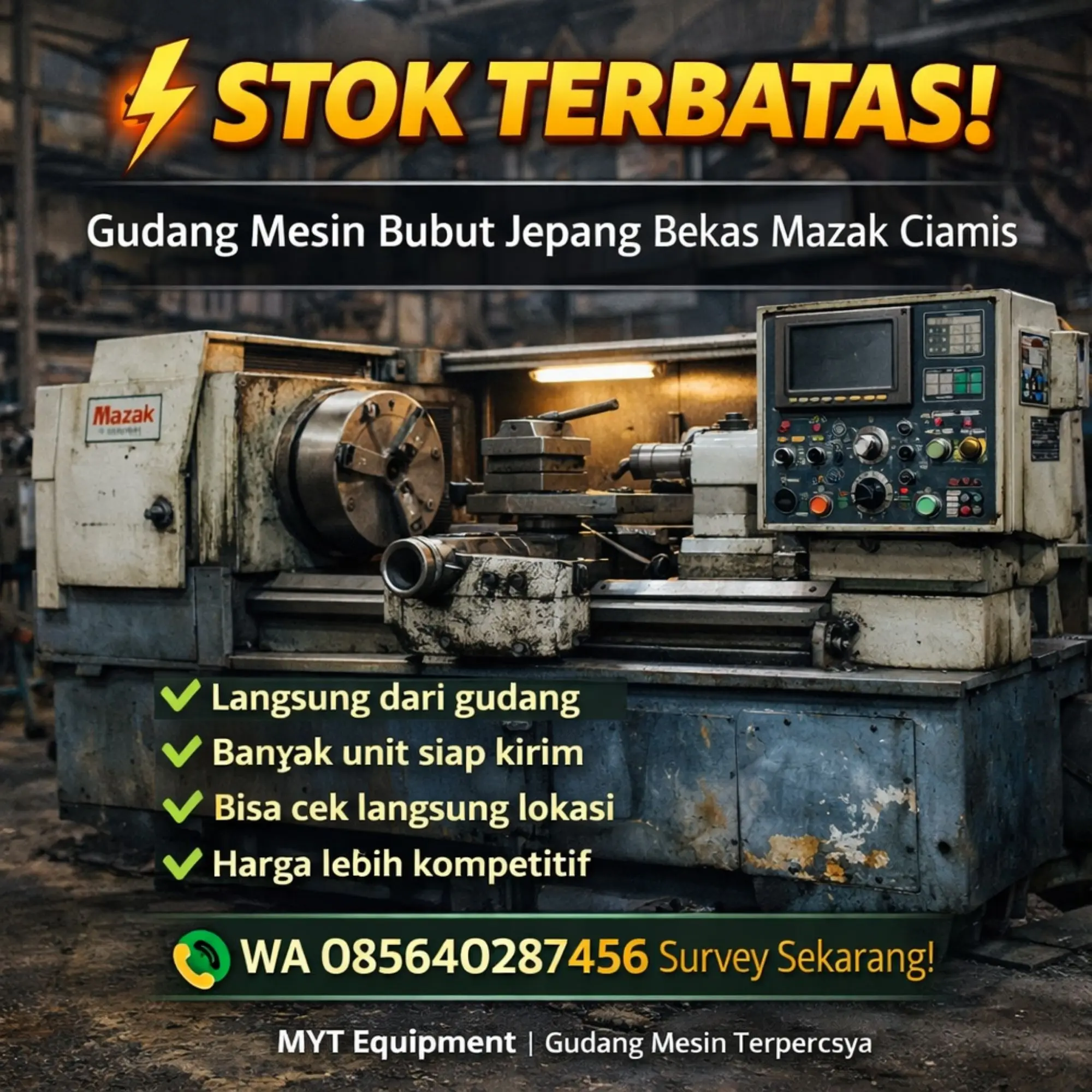 Jual Mesin Bubut Bekas Jepang Mazak