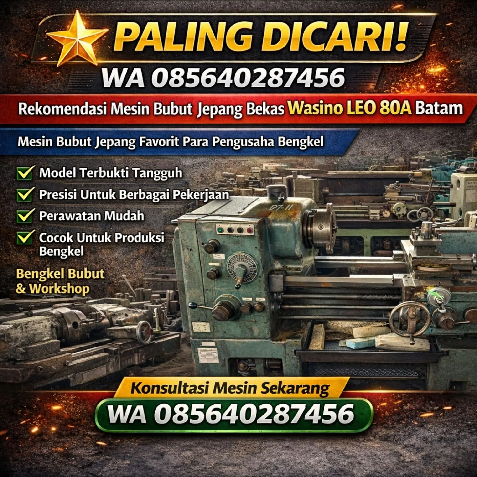 Jual Mesin Bubut Jepang Bekas