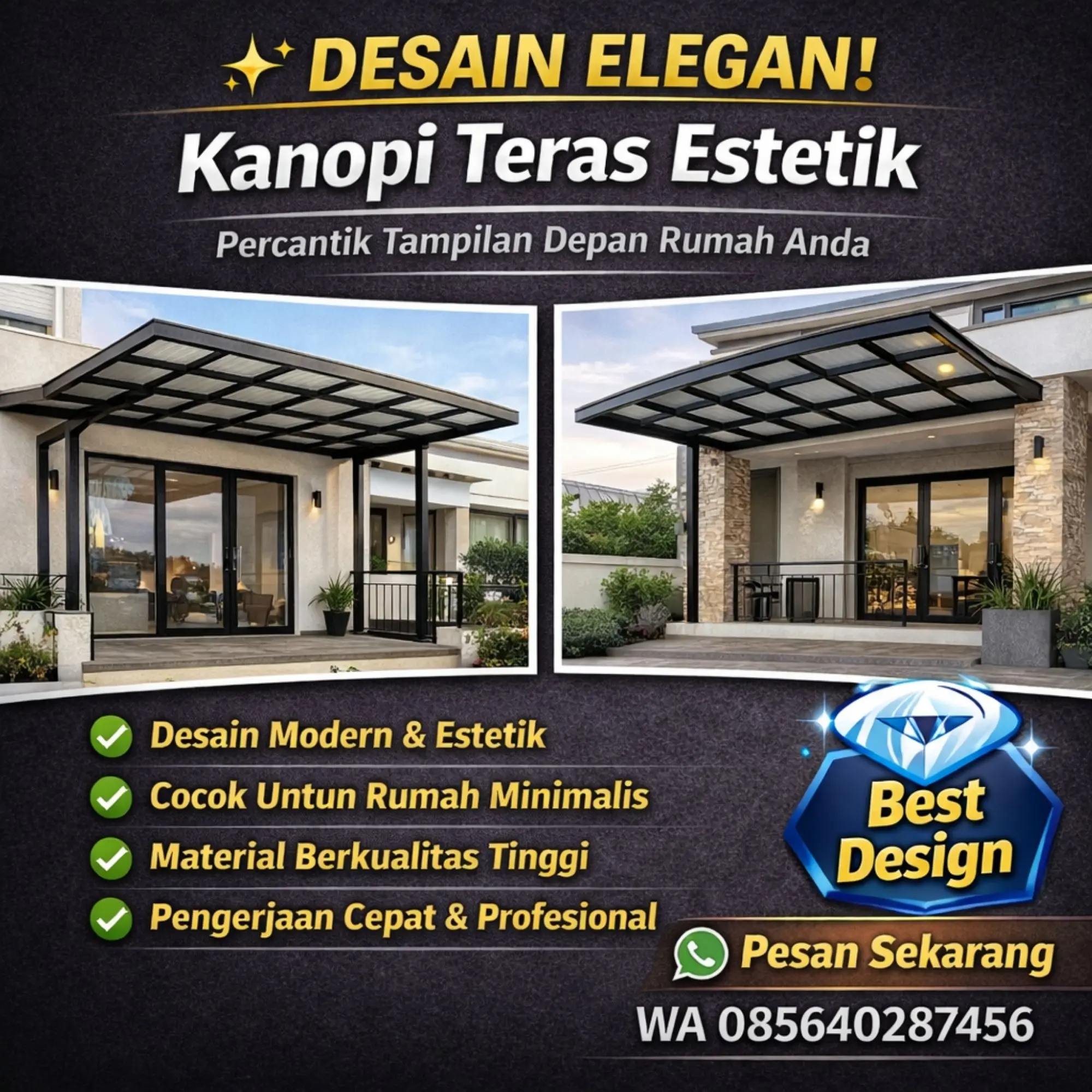 Jasa pemasangan kanopi rumah di semarang demak