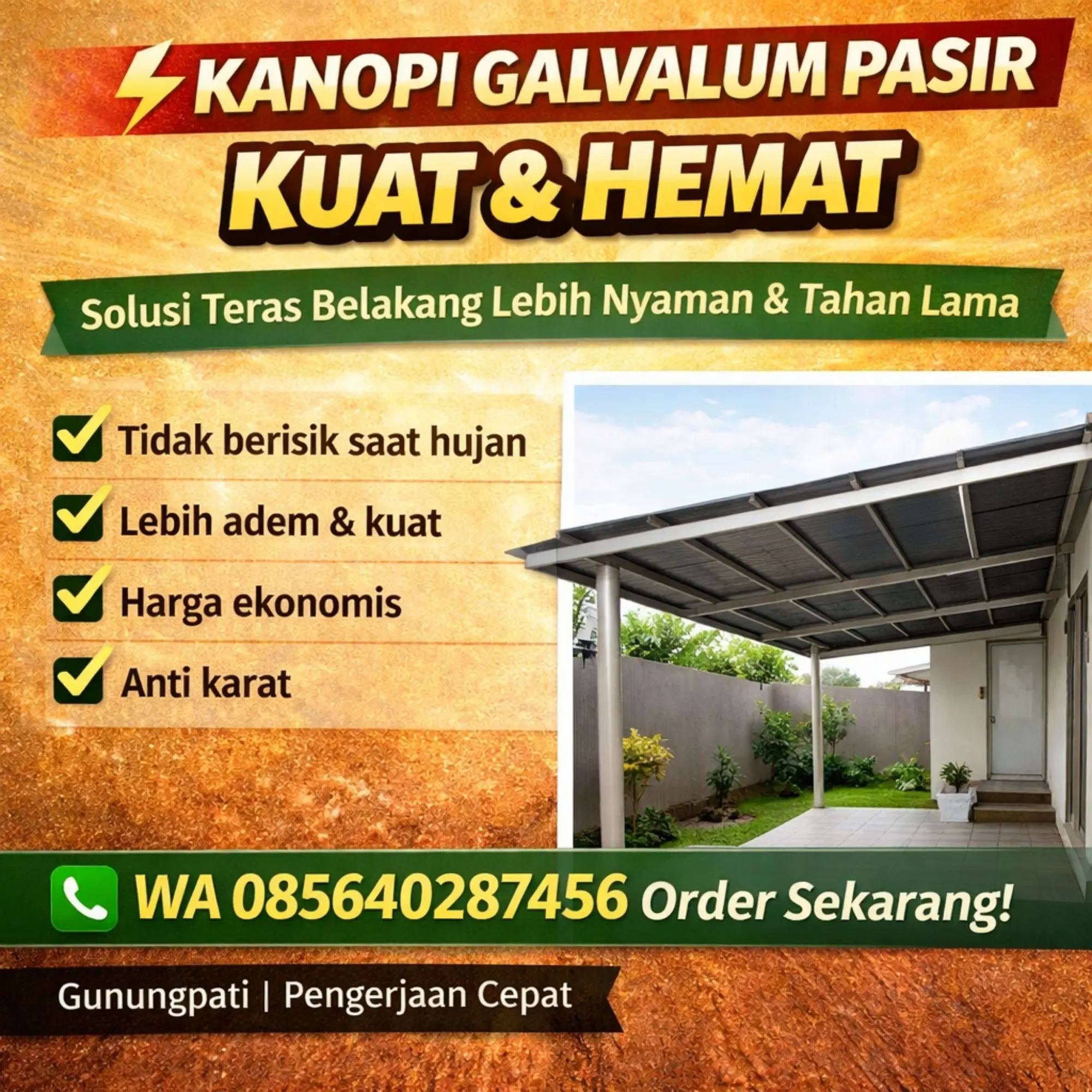Jasa Pasang Kanopi Teras di Gunungpati