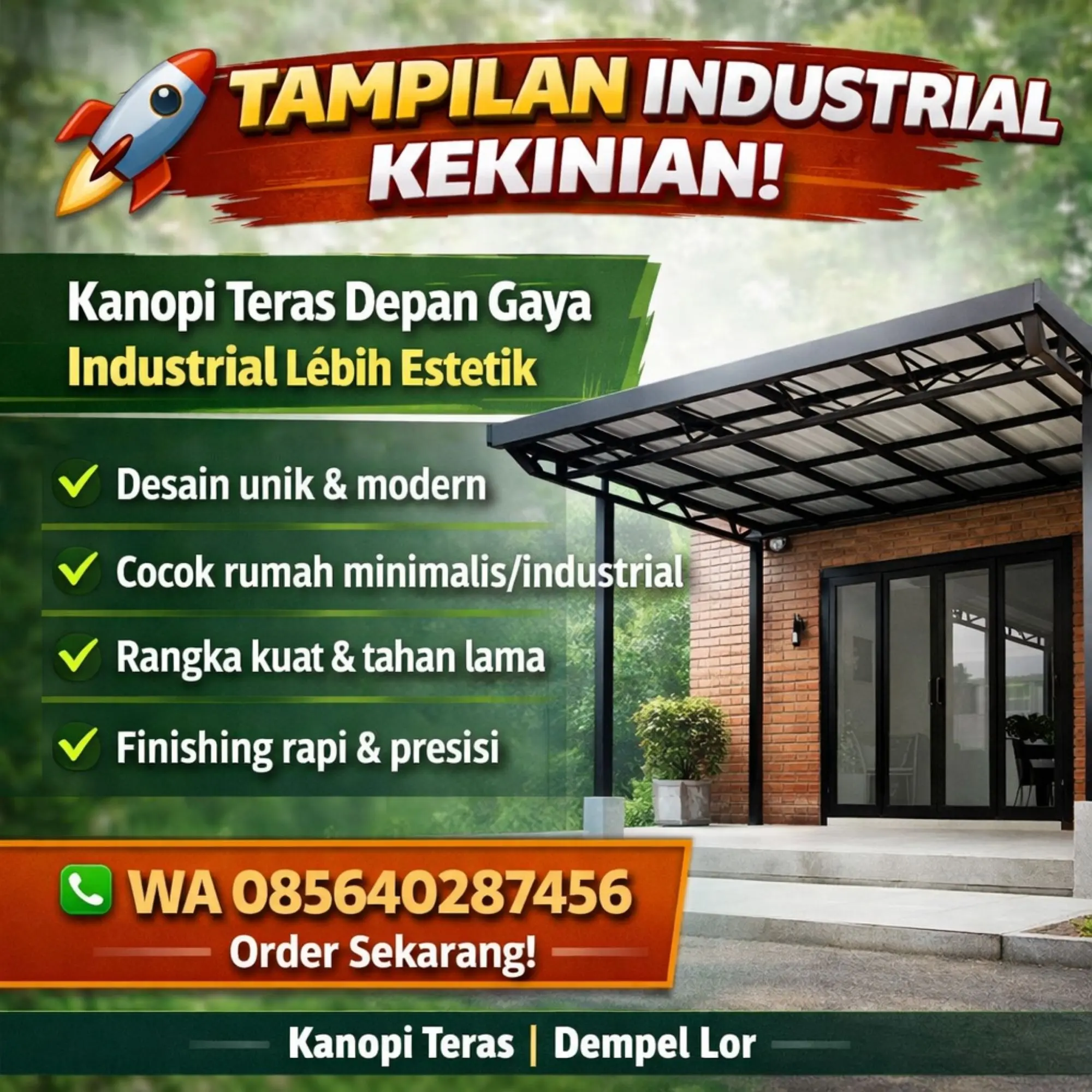 jasa pemasangan kanopi dempel lor