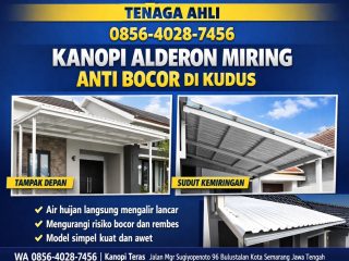 TENAGA AHLI 0856-4028-7456 Butuh Tukang Kanopi Alderon Twinwall Model Miring Satu Arah Anti Bocor di Kudus