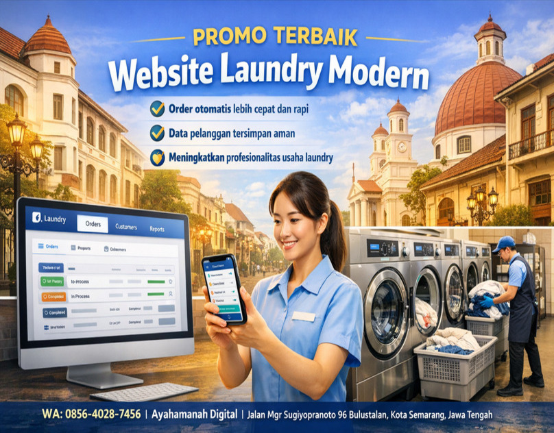 PROMO TERBAIK 0856-4028-7456 Jasa Pembuatan Website Laundry di Semarang - Ayah Amanah Digital