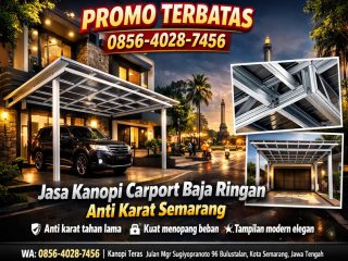 KUALITAS TERBAIK 0856-4028-7456 Spesialis Kanopi Garasi Mobil Atap Spandek Semarang - Kanopi Teras