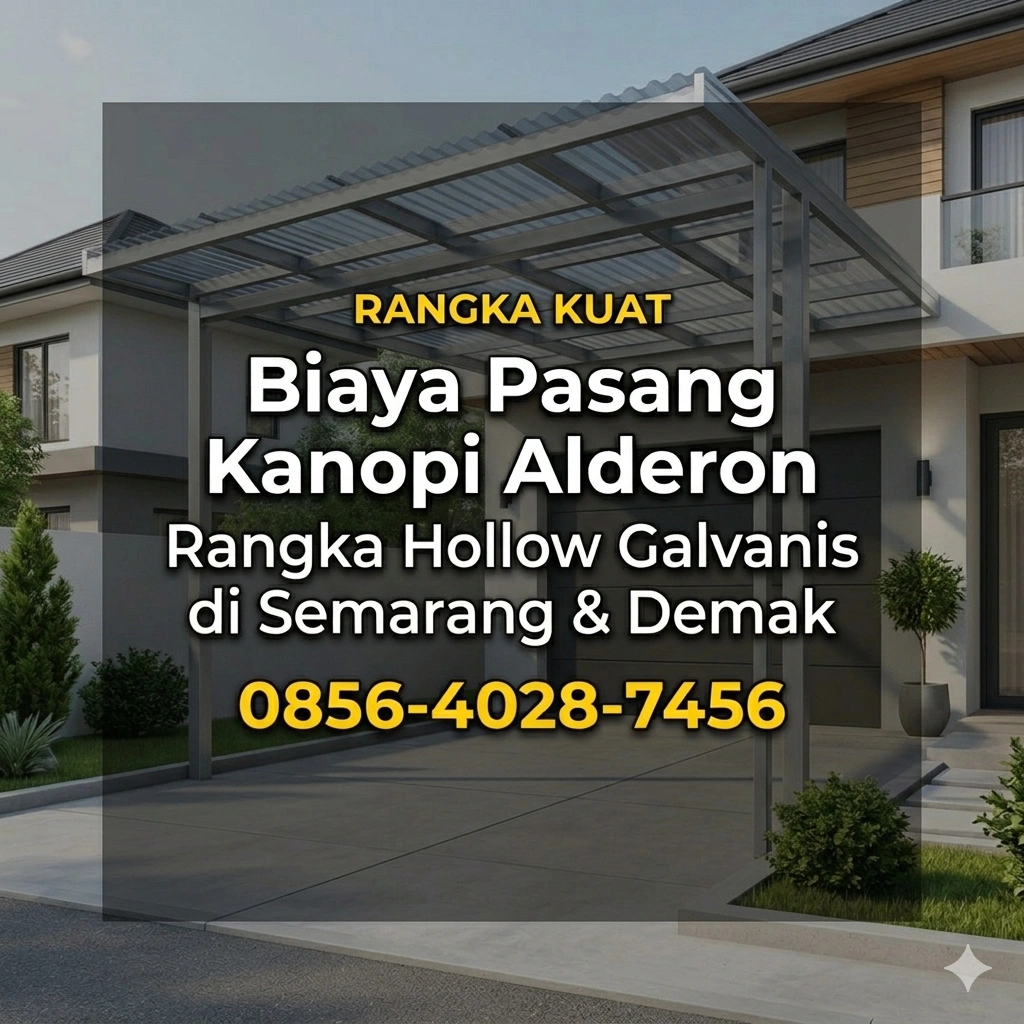 Rangka Kuat | 0856-4028-7456 Biaya Pasang Kanopi Alderon Rangka Hollow Galvanis di Semarang & Demak