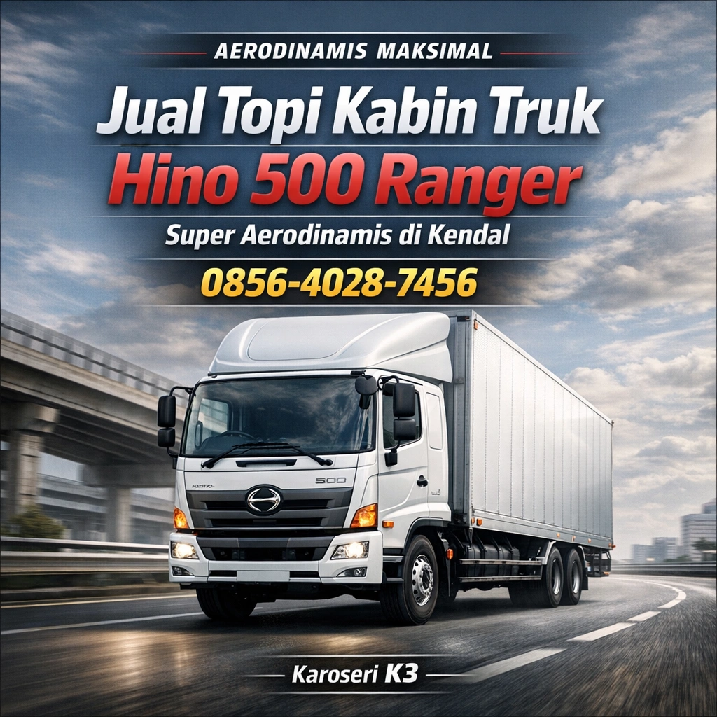 Aerodinamis Maksimal | 0856-4028-7456 Jual Topi Kabin Truk Hino 500 Ranger Super Aerodinamis di Kendal - Karoseri K3
