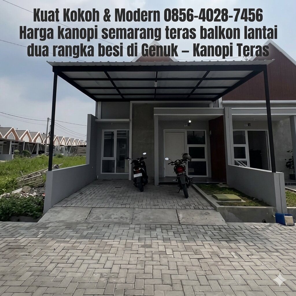 (4) Harga kanopi semarang teras balkon lantai dua rangka besi di Genuk