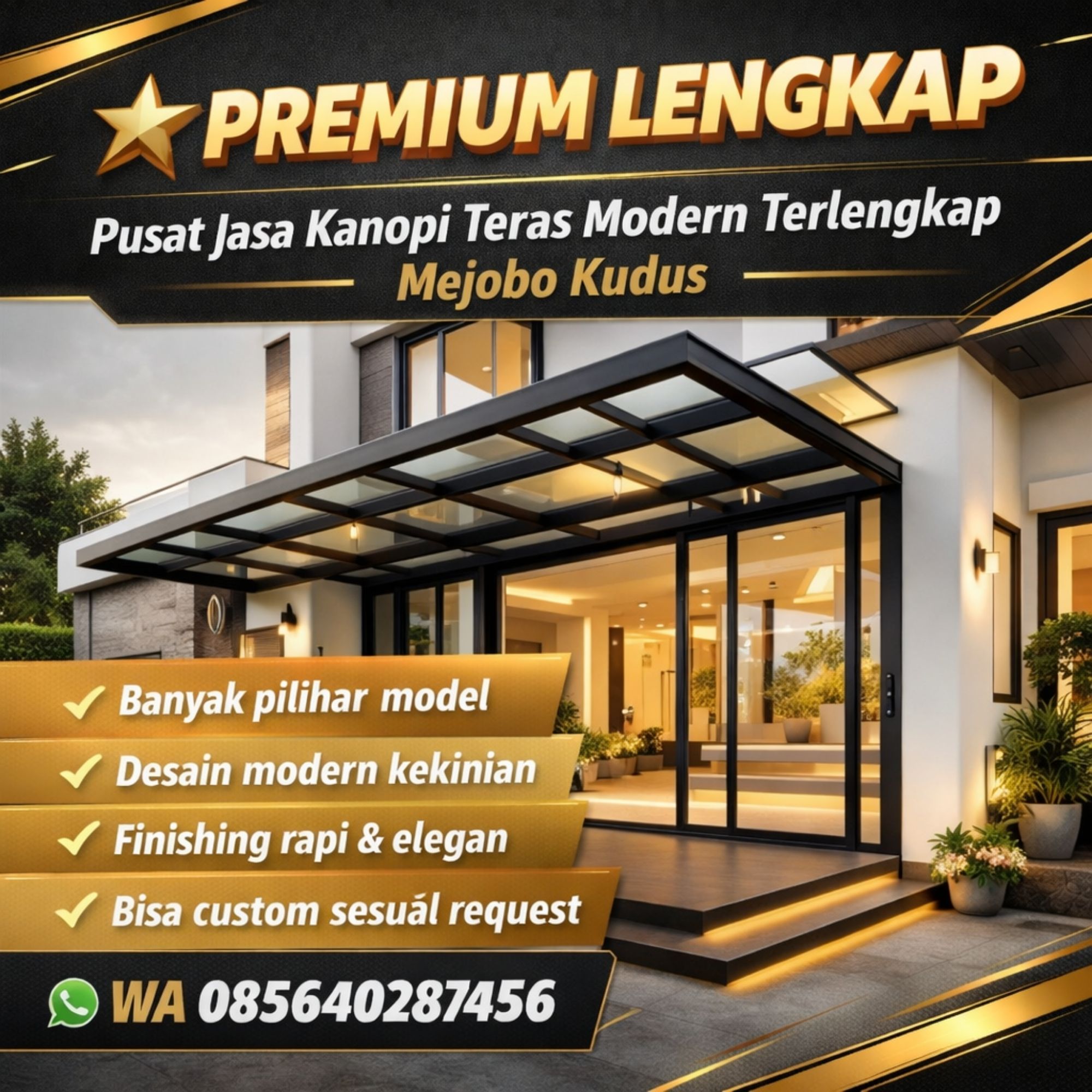 Pusat Jasa Kanopi Teras Modern Terlengkap di Mejobo Kudus