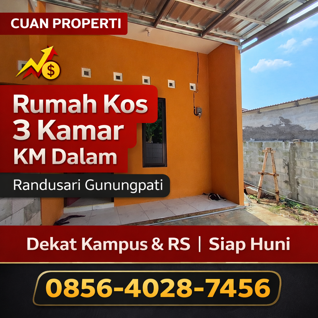 CUAN PROPERTI | 0856-4028-7456 Jual Rumah Kos 3 Kamar dan Kamar Mandi Dalam di Randusari Nongkosawit Gunungpati Semarang