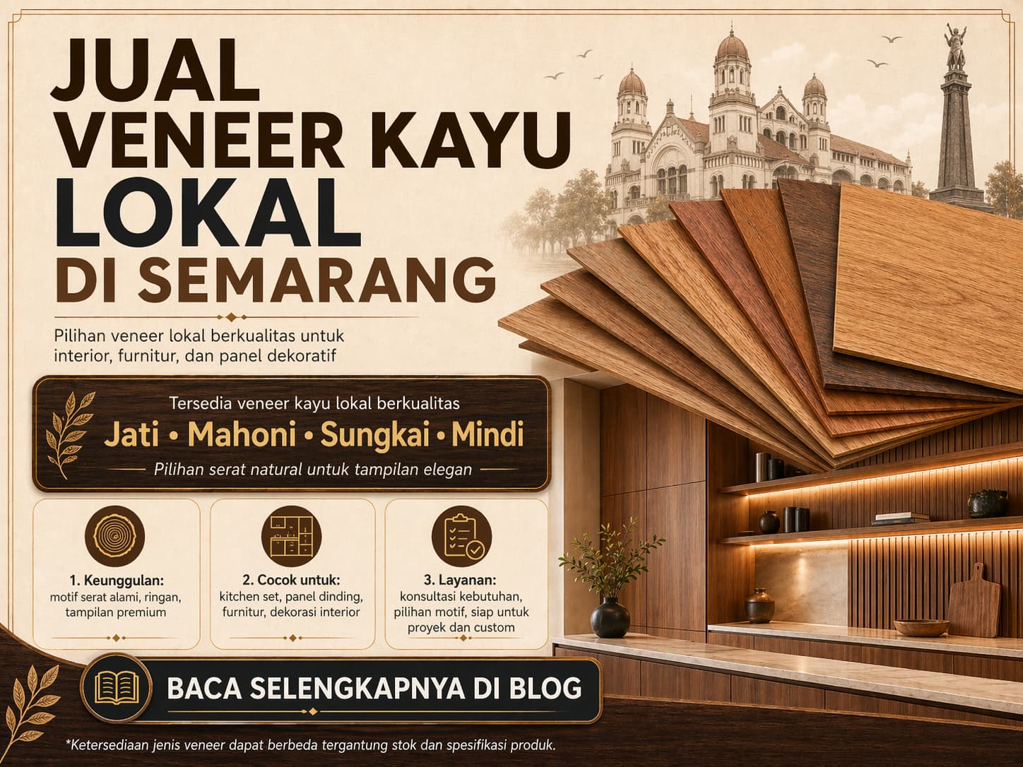 jual veneer kayu lokal di semarang