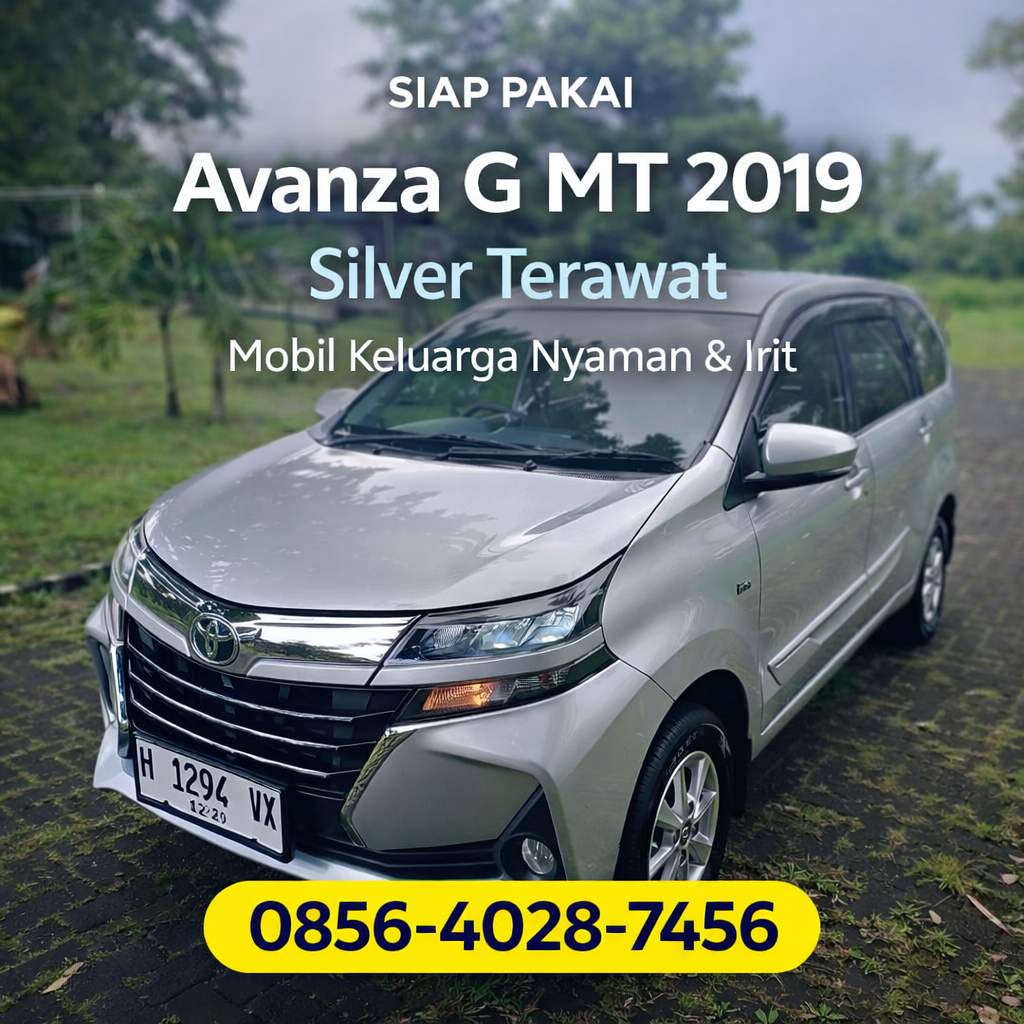 Siap Pakai | 0856-4028-7456 Jual Toyota Avanza G MT 2019 Silver Bekas di Semarang Barat