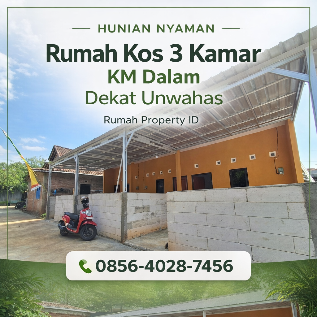 Hunian Nyaman | 0856-4028-7456 | Jual Rumah Kos 3 Kamar Plus Kamar Mandi Dalam Deket Kampus Unwahas Gunungpati Semarang - Rumah Property ID
