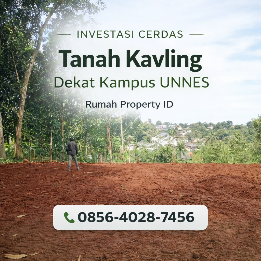 Investasi Cerdas | 0856-4028-7456 | Jual Tanah Kavling Dekat Kampus Unnes Gunungpati Semarang - Rumah Property ID