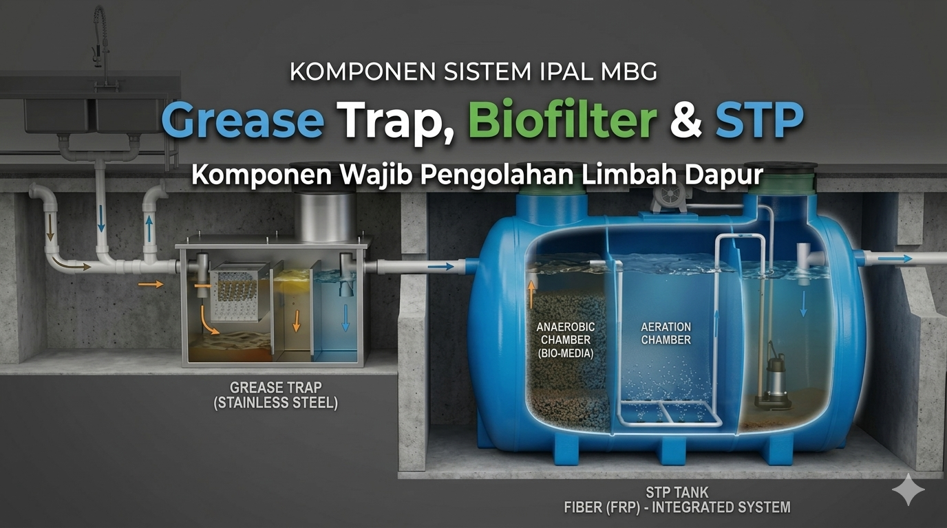 Komponen Wajib IPAL MBG: Grease Trap, Biofilter, hingga Tangki STP