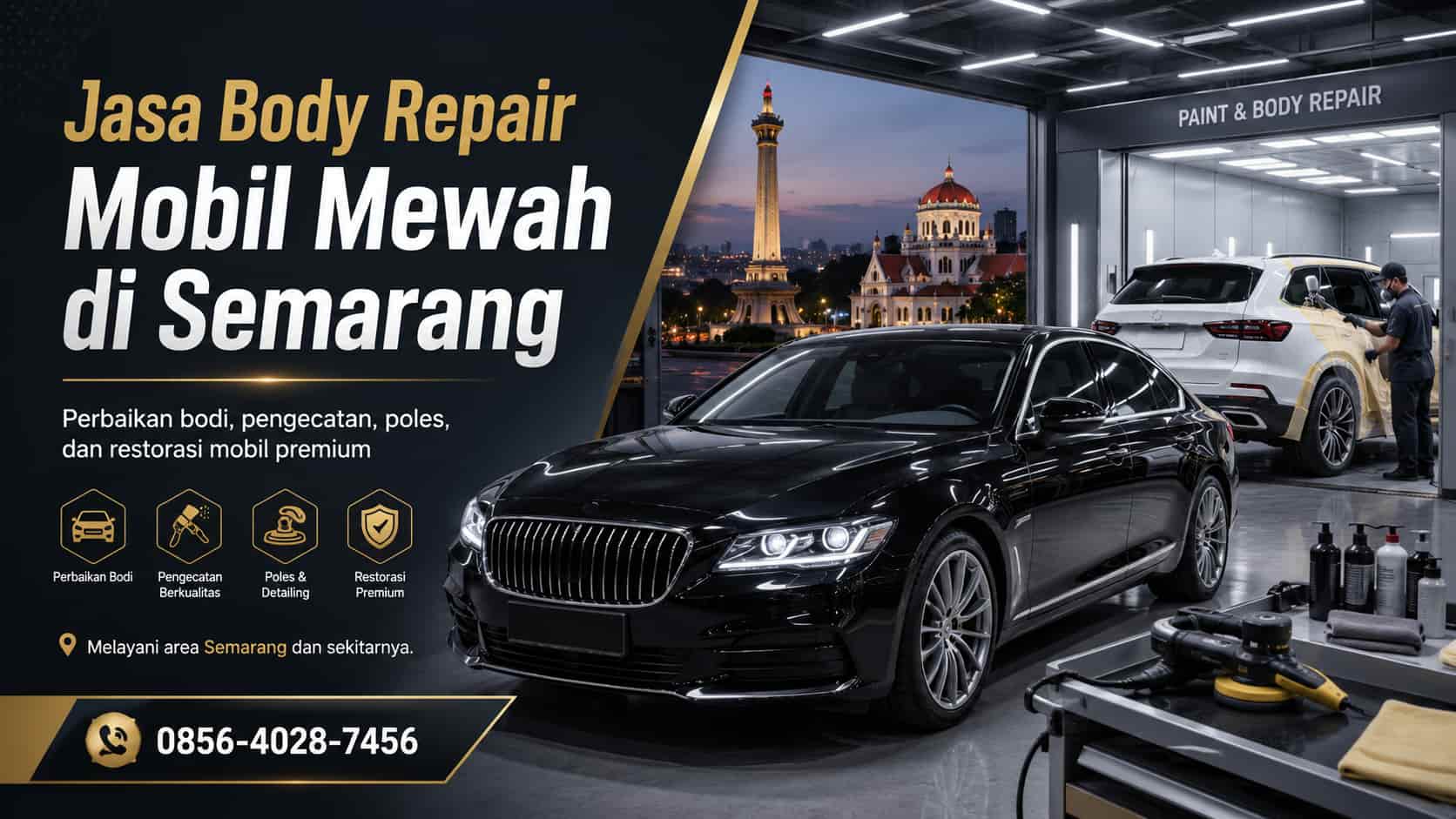 jasa body repair mobil mewah mazda mercy bmw di semarang