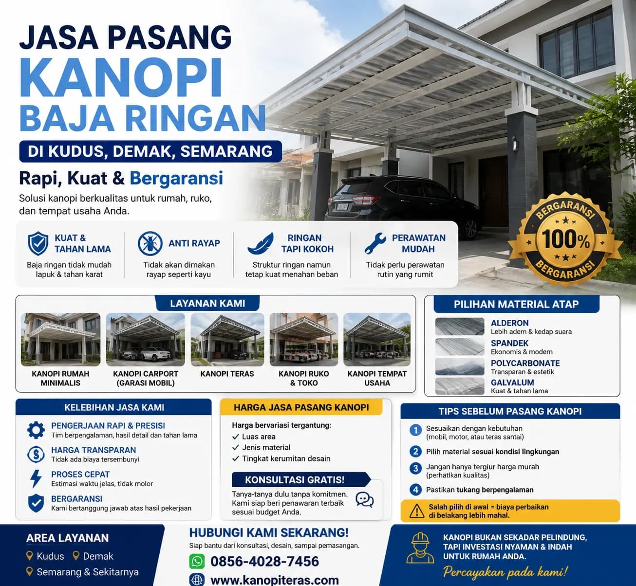 jasa pasang kanopi baja ringan kudus semarang (1)