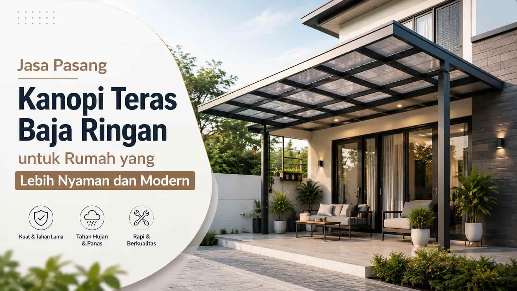 jasa pasang kanopi teras baja ringan di semarang kudus