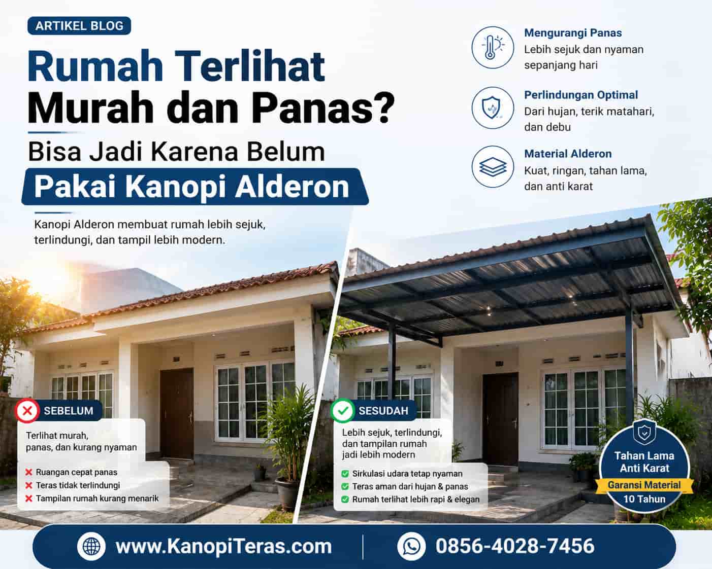 pasang kanopi teras rumah baja ringan semarang