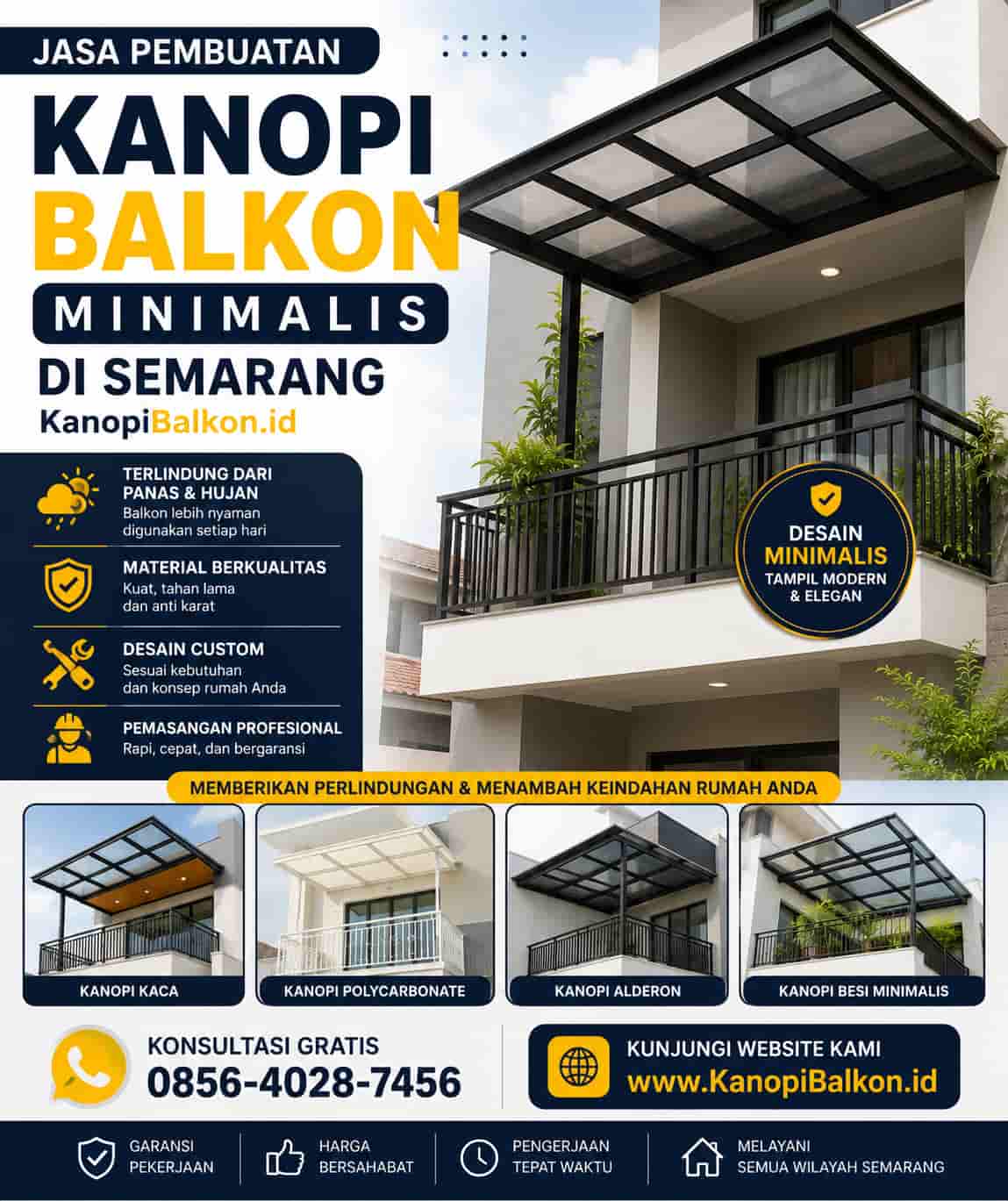 jasa pembuatan kanopi balkon di semarang kanopibalkon.id