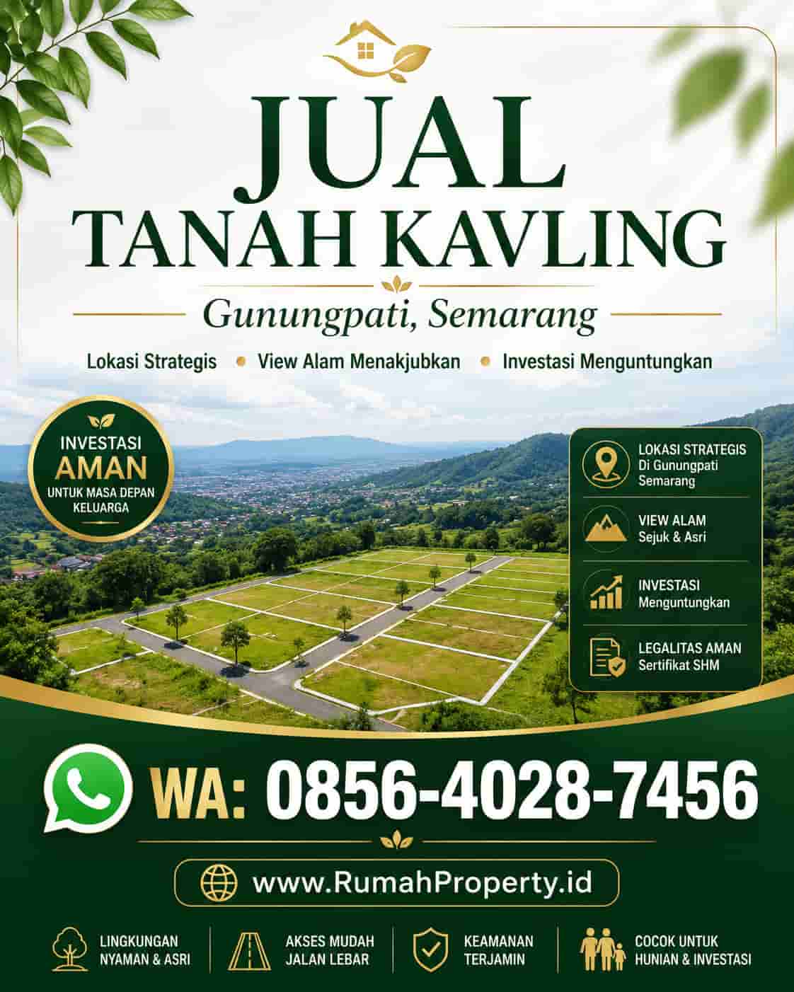 jual tanah kavling gunungpati semarang jateng