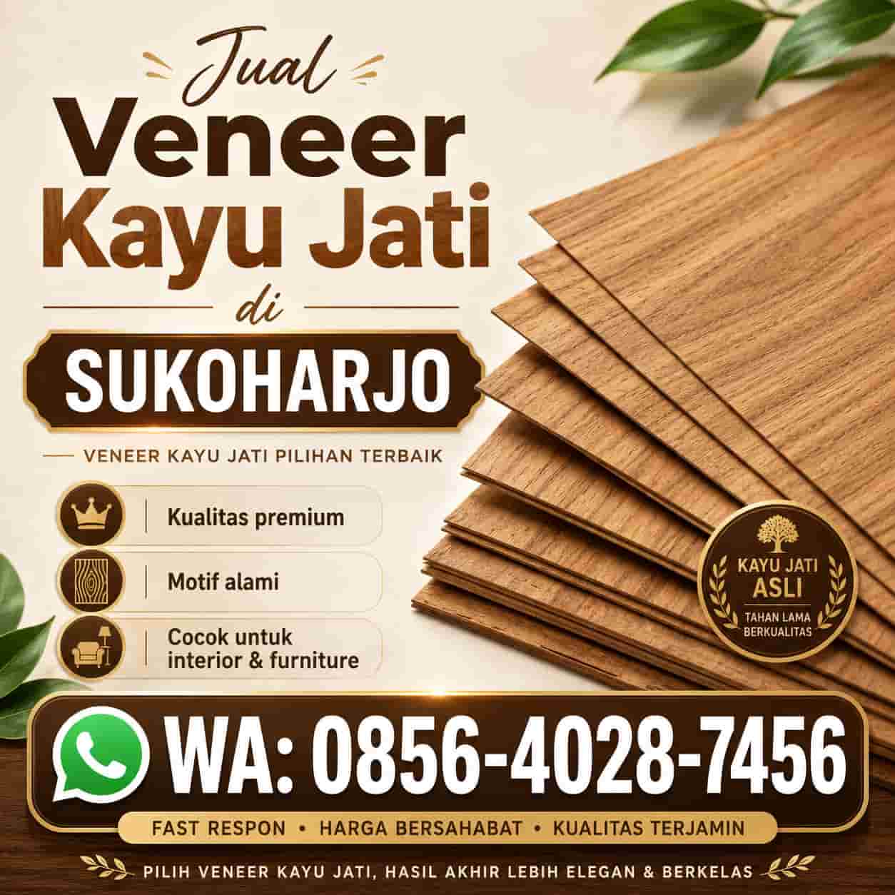 jual veneer kayu jati di sukoharjo