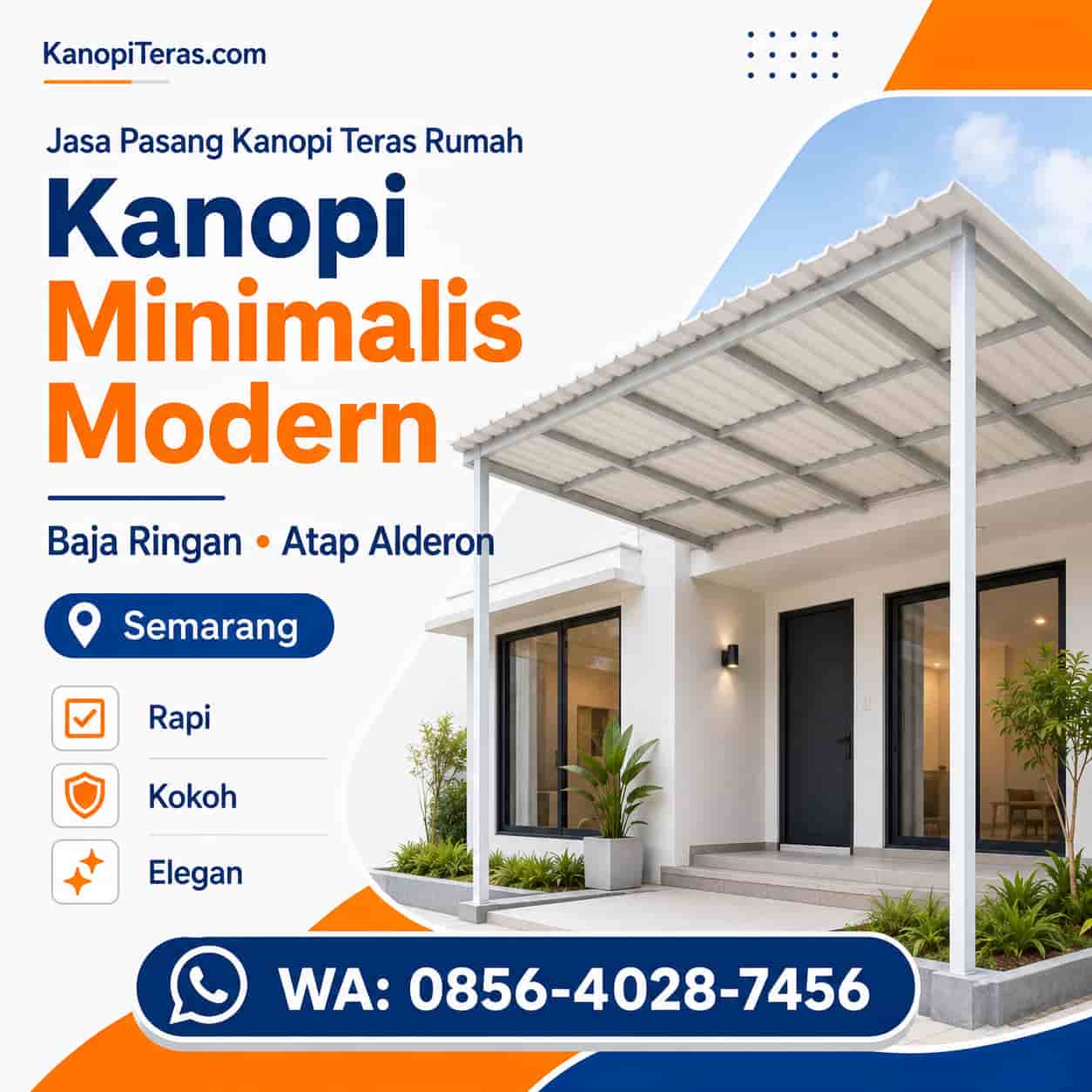 kanopi teras rumah baja ringan atap alderon di semarang (2)