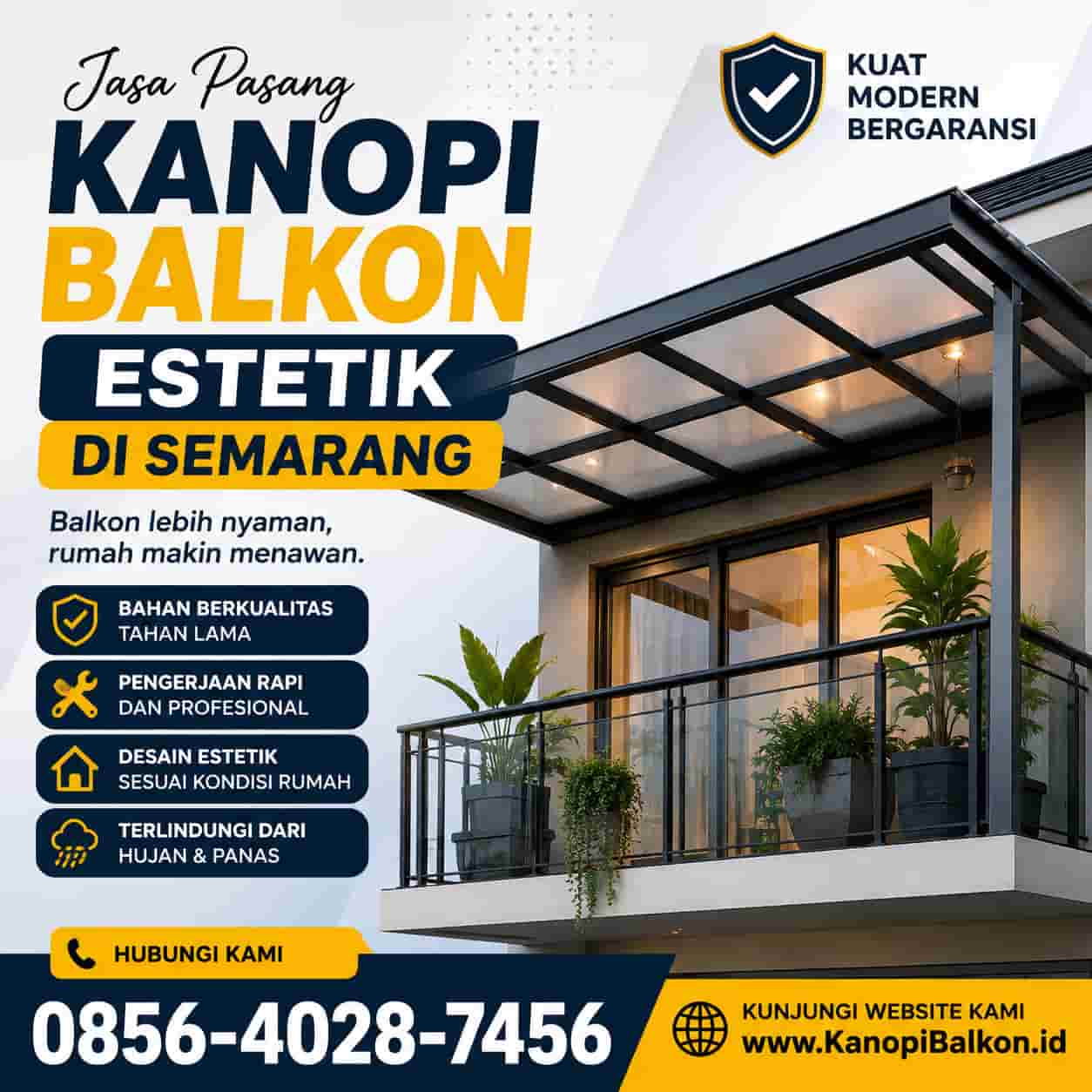 Jasa Pasang Kanopi Balkon Estetik di Semarang