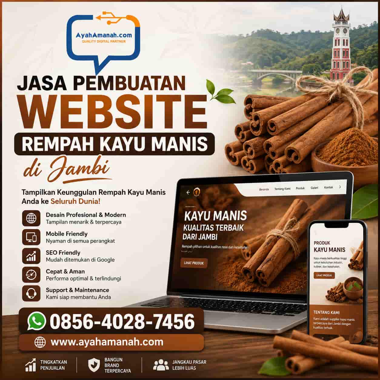 Jasa Pembuatan Website Rempah Kayu Manis di Jambi