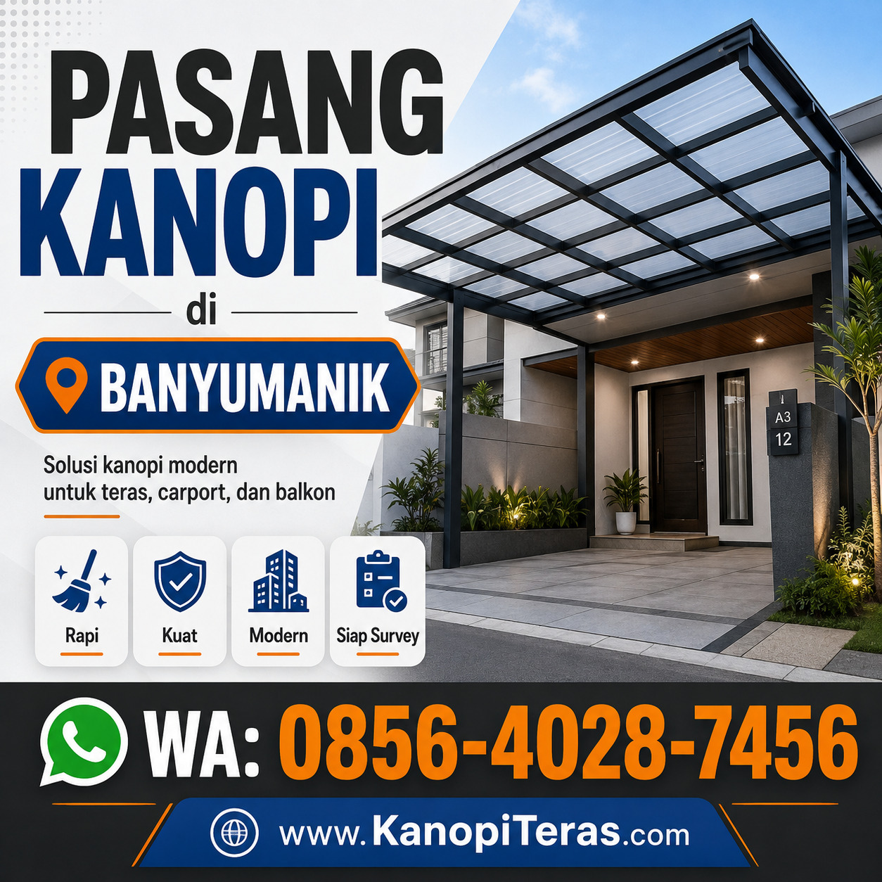 pasang kanopi baja ringan terdekat di banyumanik semarang