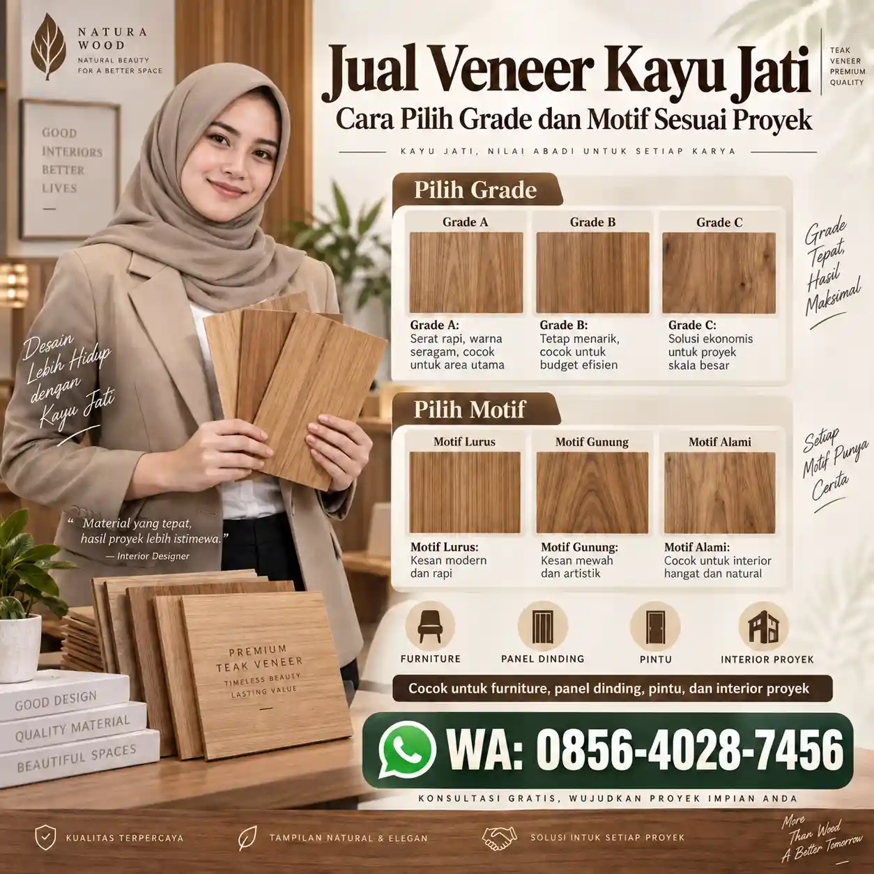 jual veneer kayu jati